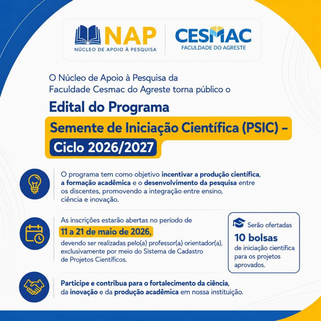Cesmac do Agreste lança edital do PSIC ciclo 2026/2027